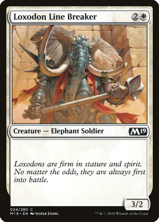 2018 Core Set 2019 Loxodon Line Breaker #24 common card image