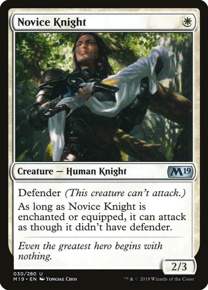 2018 Core Set 2019 Novice Knight uncommon #30 uncommon card image