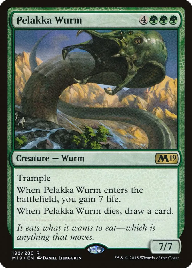 2018 Core Set 2019 Pelakka Wurm #192 rare card image