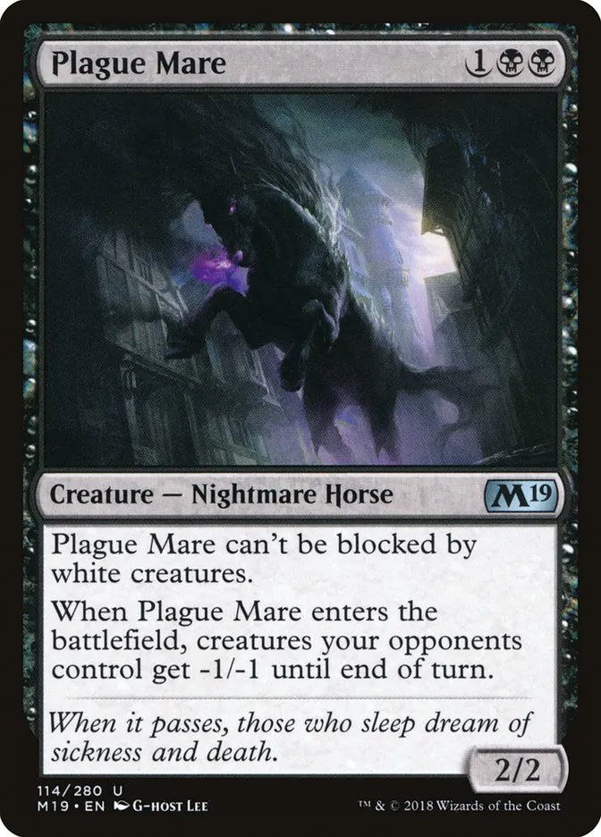 2018 Core Set 2019 Plague Mare uncommon #114 uncommon card image