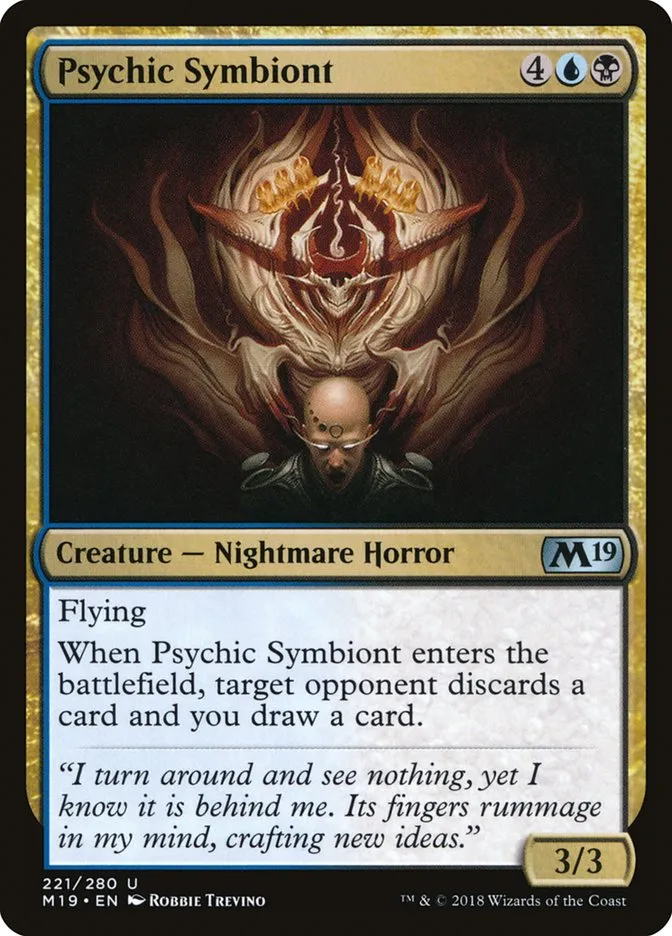 2018 Core Set 2019 Psychic Symbiont #221 uncommon card image