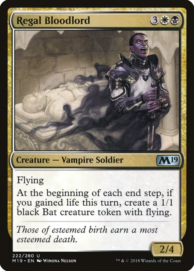 2018 Core Set 2019 Regal Bloodlord #222 uncommon card image