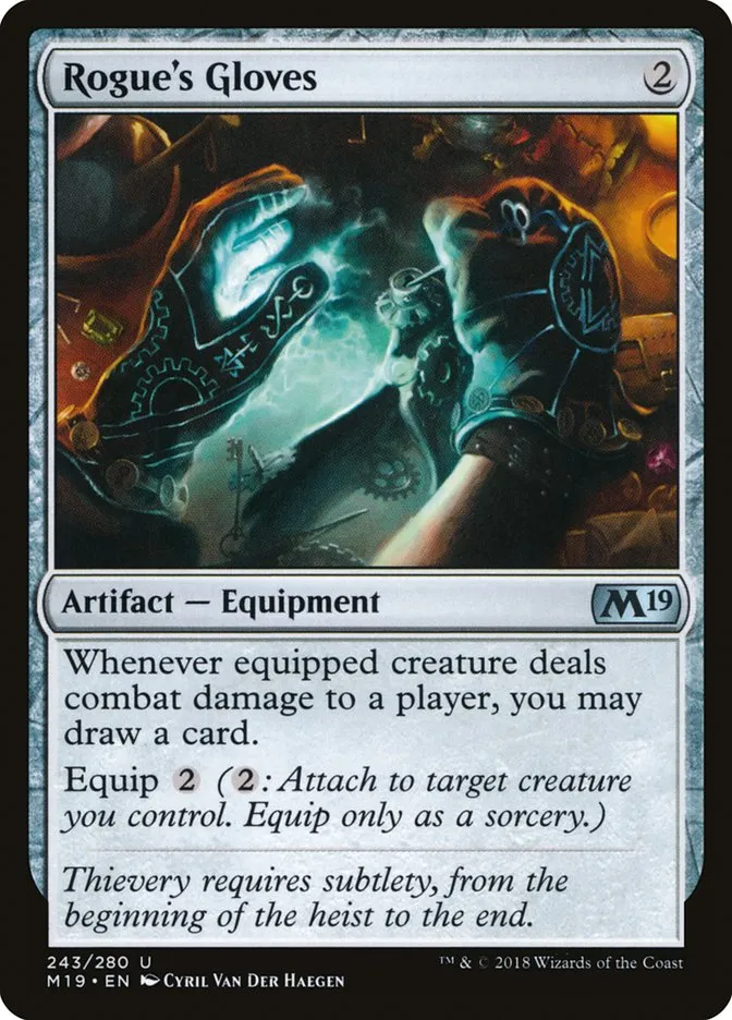 2018 Core Set 2019 Rogue's Gloves uncommon #243 uncommon card image