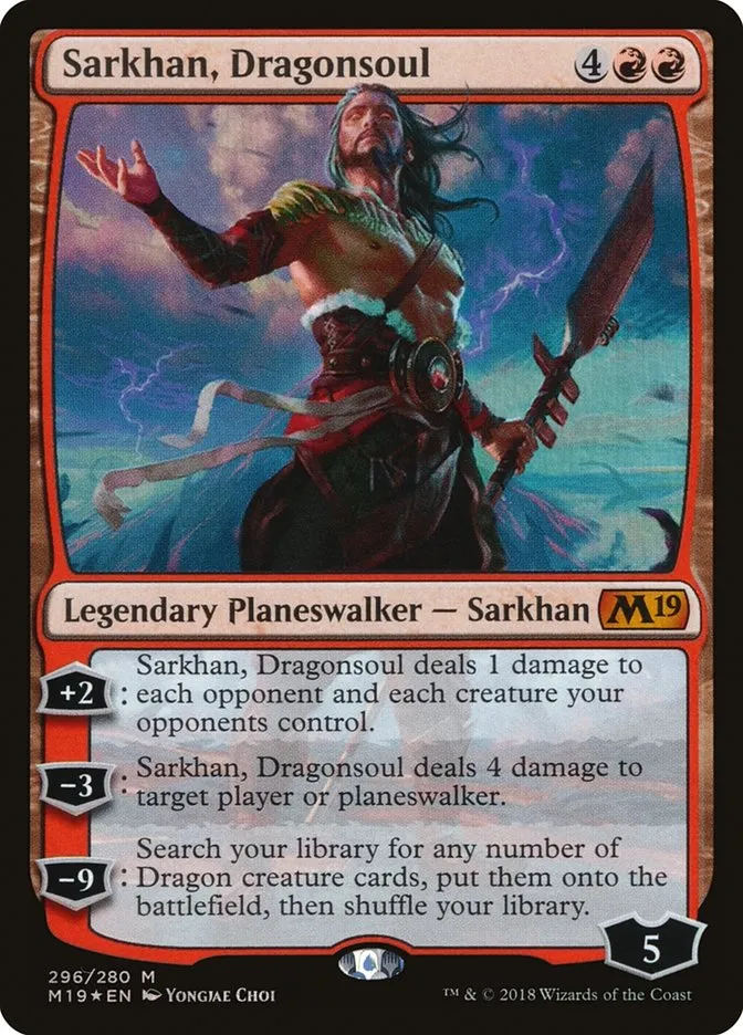 2018 Core Set 2019 Sarkhan, Dragonsoul mythic #296 mythic card image