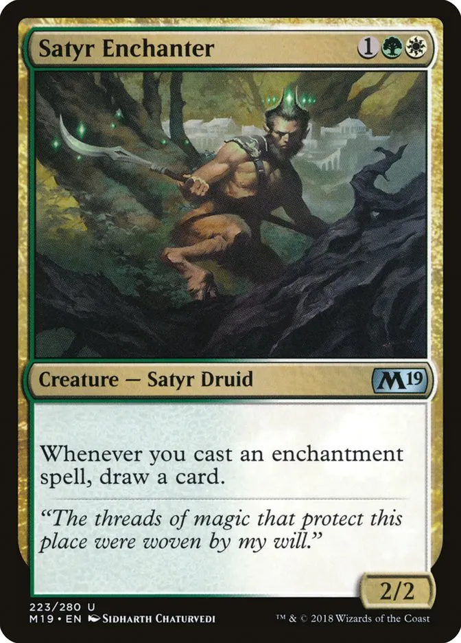 2018 Core Set 2019 Satyr Enchanter uncommon #223 uncommon card image
