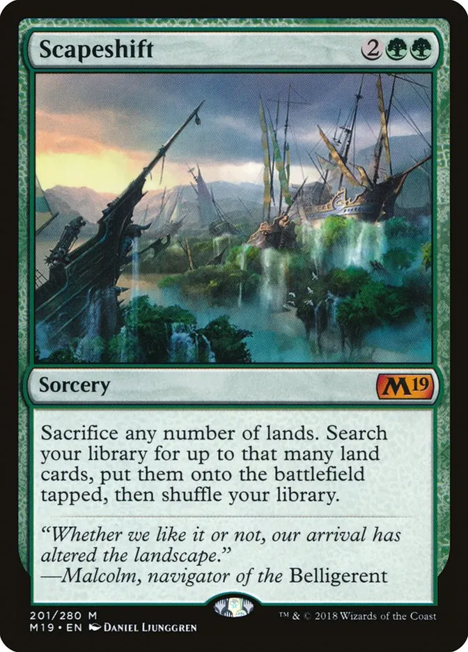 2018 Core Set 2019 Scapeshift mythic #201 mythic card image