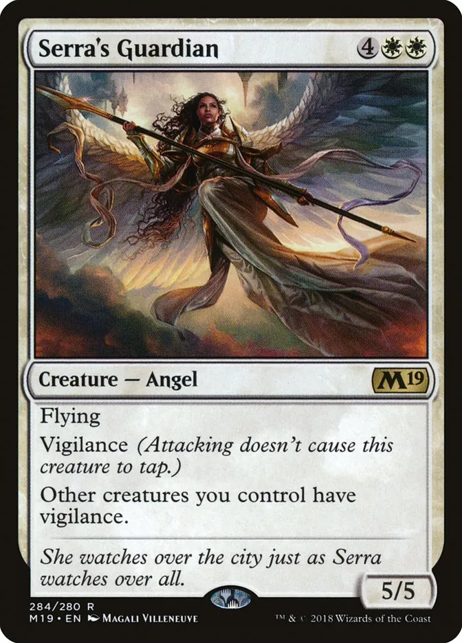 2018 Core Set 2019 Serra's Guardian #284 rare card image
