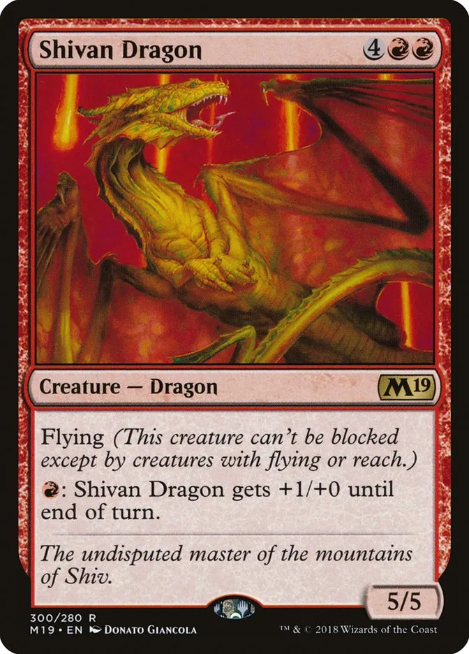 2018 Core Set 2019 Shivan Dragon #300 rare card image