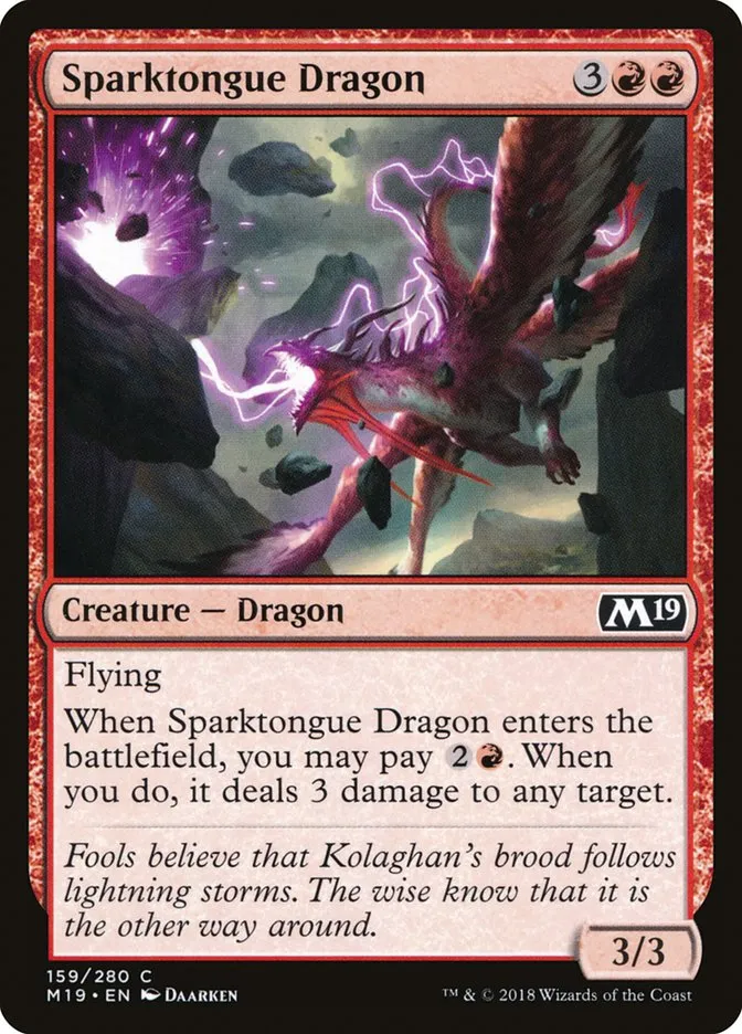 2018 Core Set 2019 Sparktongue Dragon common #159 common card image