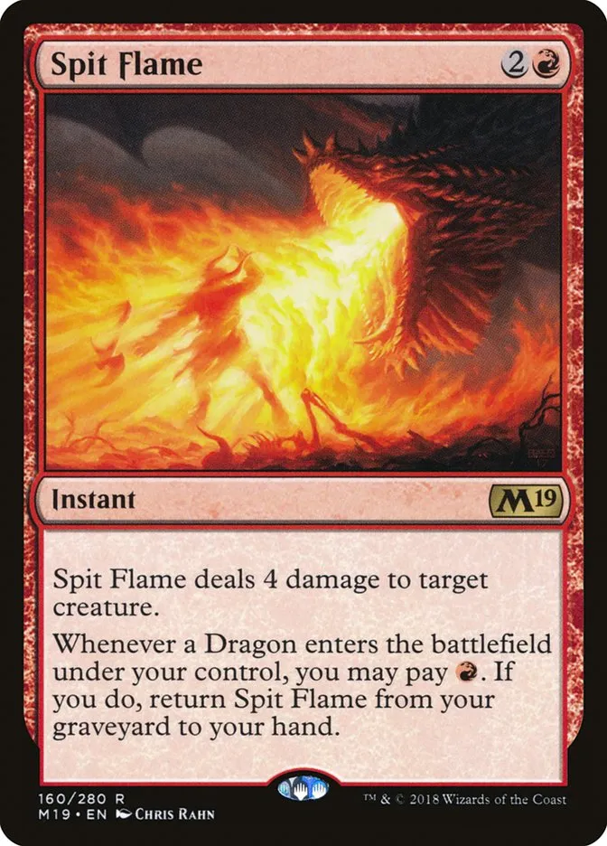 2018 Core Set 2019 Spit Flame rare #160 rare card image