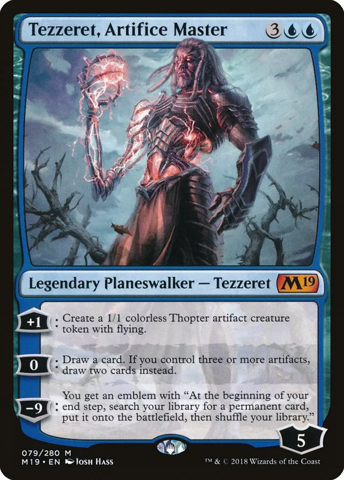 2018 Core Set 2019 Tezzeret, Artifice Master mythic #79 mythic card image
