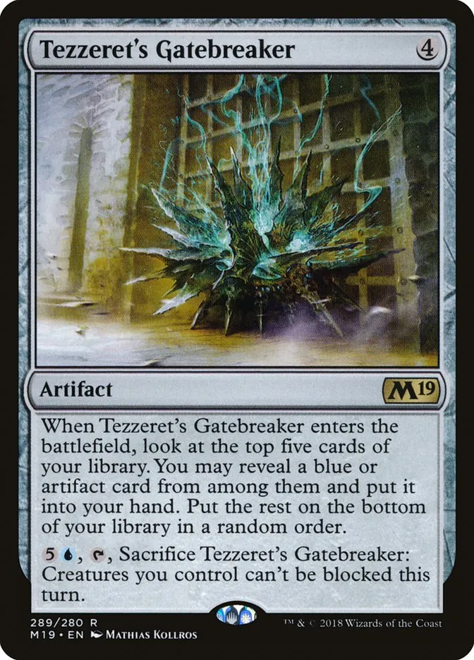 2018 Core Set 2019 Tezzeret's Gatebreaker #289 rare card image
