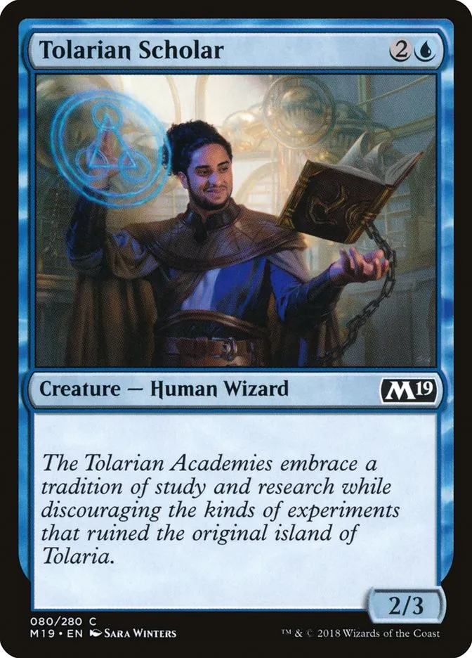 2018 Core Set 2019 Tolarian Scholar common #80 common card image