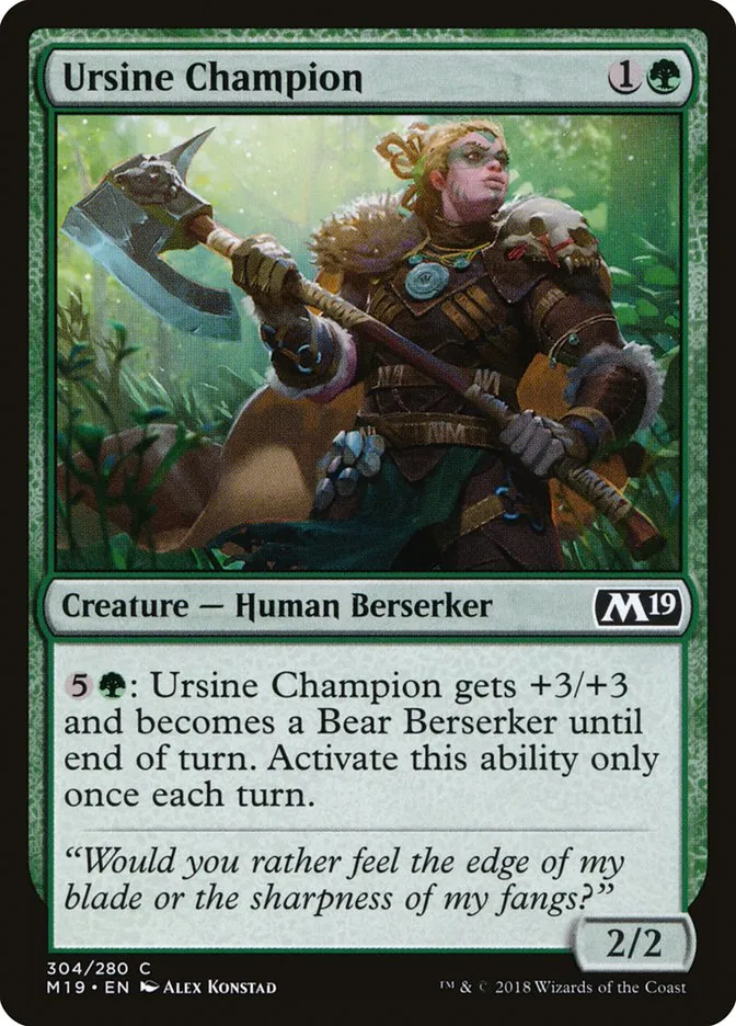 2018 Core Set 2019 Ursine Champion common #304 common card image