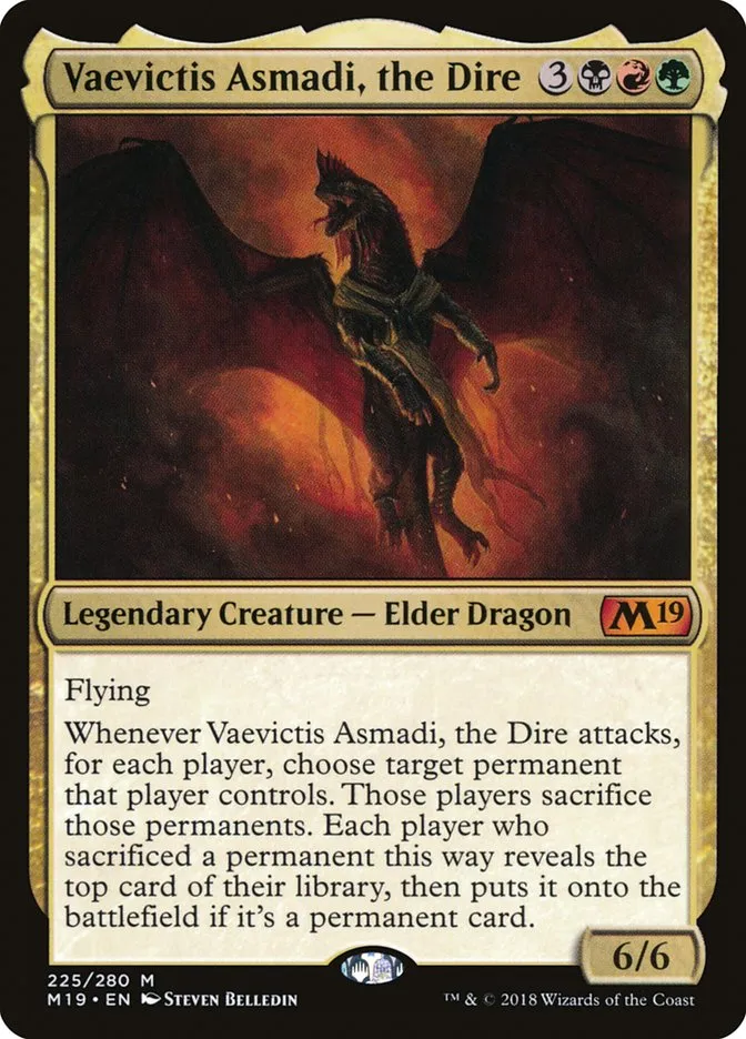 2018 Core Set 2019 Vaevictis Asmadi, the Dire mythic #225 mythic card image