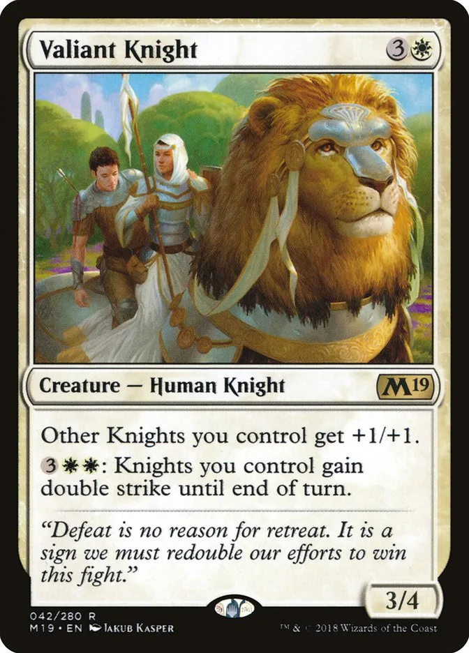 2018 Core Set 2019 Valiant Knight #42 rare card image