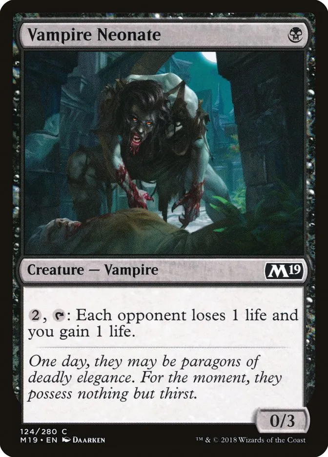 2018 Core Set 2019 Vampire Neonate common #124 common card image