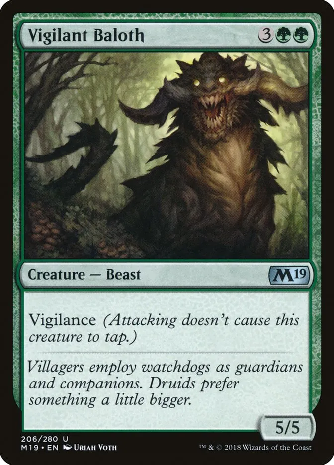 2018 Core Set 2019 Vigilant Baloth uncommon #206 uncommon card image
