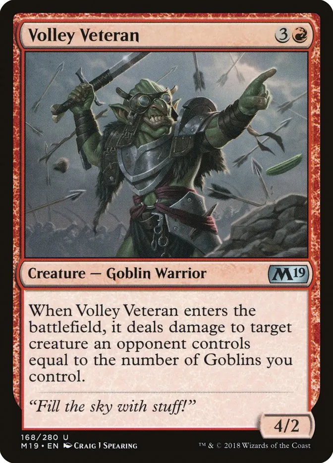 2018 Core Set 2019 Volley Veteran #168 uncommon card image