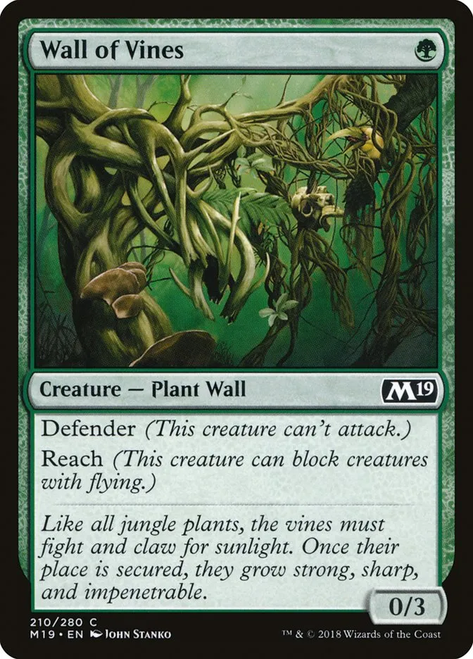 2018 Core Set 2019 Wall of Vines #210 common card image