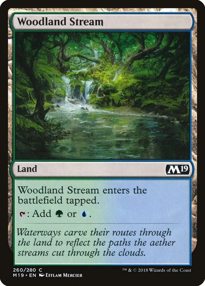 2018 Core Set 2019 Woodland Stream common #260 common card image