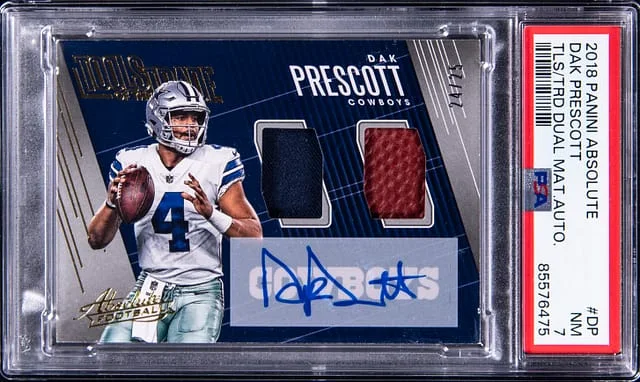 2018 Panini Absolute Dak Prescott Tools of the Trade Dual Material Autograph #STD-DP card image