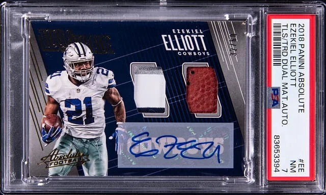 2018 Panini Absolute Ezekiel Elliott Tools of The Trade Dual Material Autograph #STD-EE card image