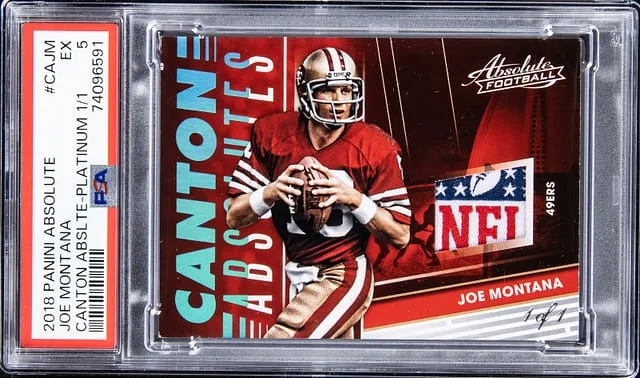 2018 Panini Absolute Joe Montana NFL Shield Canton Absolutes Platinum #CA-JM card image
