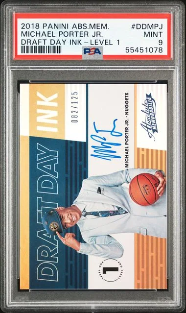 2018 Panini Absolute Michael Porter Jr. Memorabilia Draft Day Ink #DDMPJ card image