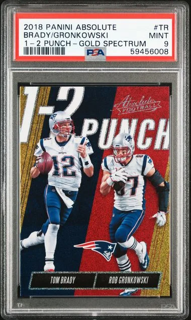 2018 Panini Absolute Rob Gronkowski/Tom Brady 1-2 Punch #TR card image
