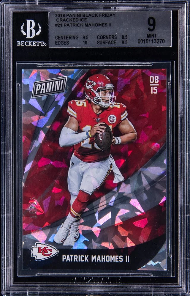2018 Panini Black Patrick Mahomes II Friday Cracked Ice #21 card image