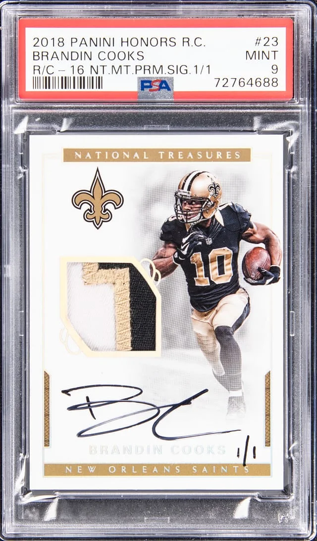 2018 Panini Brandin Cooks Honors Recollection National Treasures Prime Materials Prime Signatures #23 card image