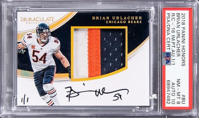 2018 Panini Brian Urlacher Honors Recollection Collection '16 Immaculate Collection Patch Autograph #BU card image