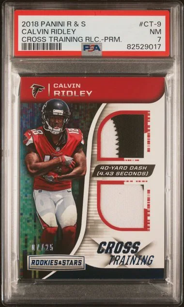 2018 Panini Calvin Ridley Rookies & Stars Cross Training Relics Prime #CT-9 card image