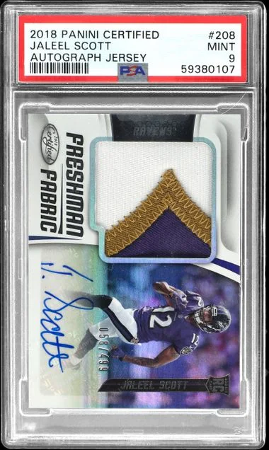 2018 Panini Certified Jaleel Scott Autograph Jersey #208 card image