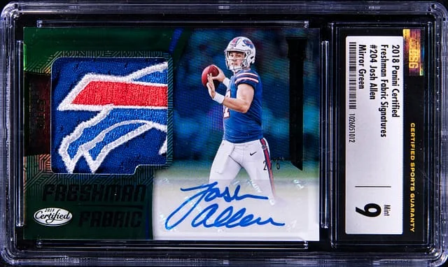 2018 Panini Certified Josh Allen Freshman Fabric Signatures #204 card image
