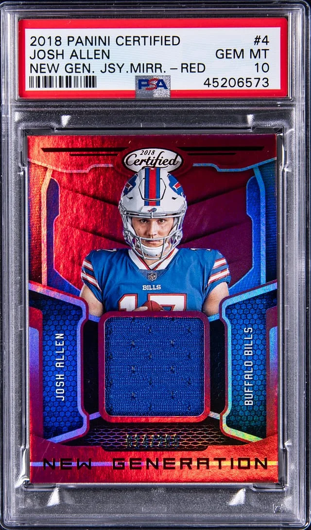 2018 Panini Certified Josh Allen New Generation Jersey Mirror Red #4 card image