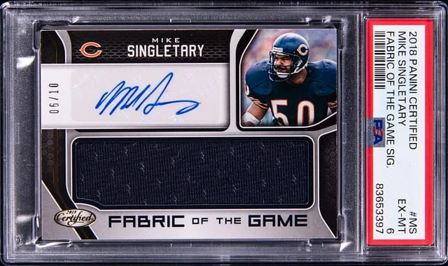 2018 Panini Certified Mike Singletary Fabric of the Game Signature #FGS-MS card image