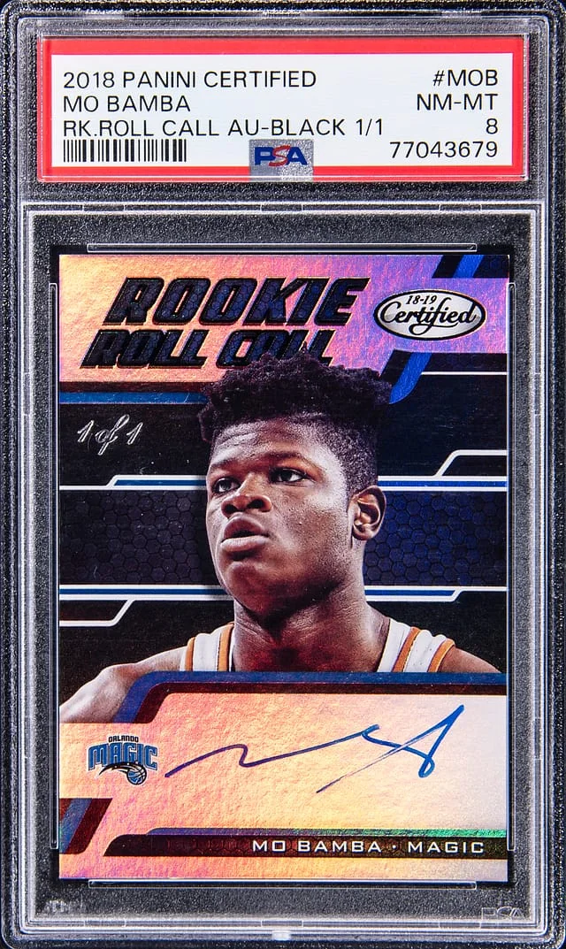 2018 Panini Certified Mo Bamba Roll Call Autograph-Black 1/1 #MOB card image
