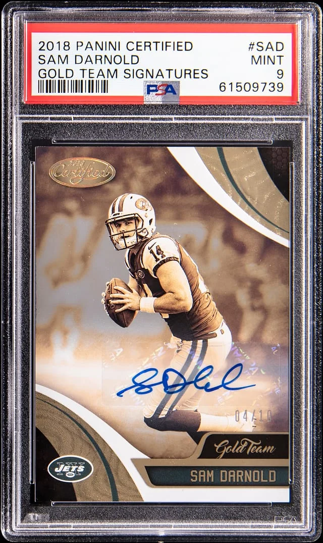 2018 Panini Certified Sam Darnold Gold Team Signatures #GT-SAD card image