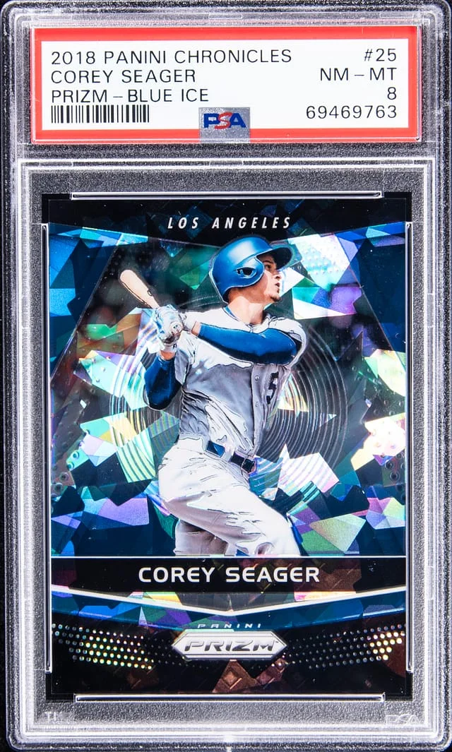 2018 Panini Chronicles Corey Seager Prizm Blue Ice #25 card image