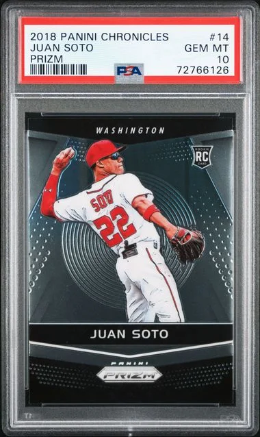2018 Panini Chronicles Juan Soto Prizm #14 card image