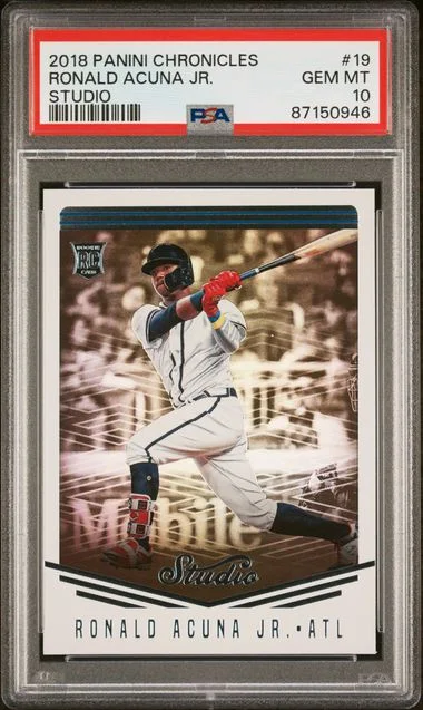 2018 Panini Chronicles Ronald Acuna Jr. Studio #19 card image