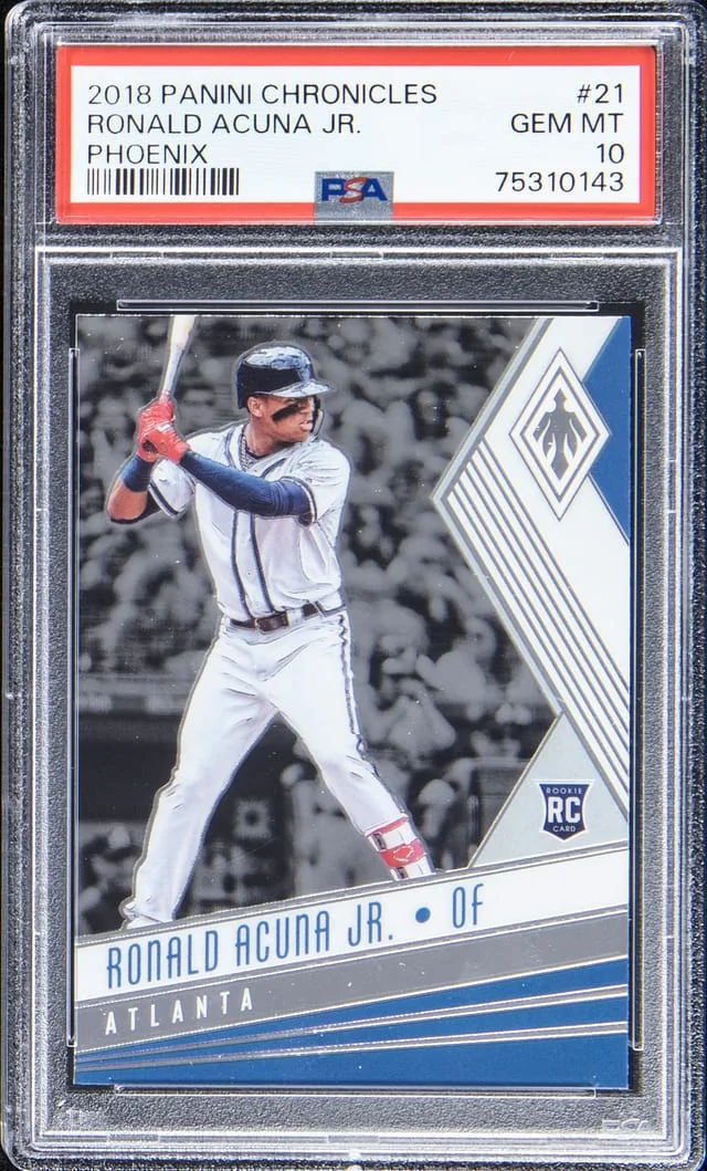 2018 Panini Chronicles Ronald Acuna Jr. Phoenix Aqua #21 card image