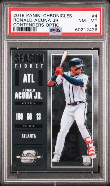 2018 Panini Chronicles Ronald Acuna Jr. Contenders Optic #4 card image