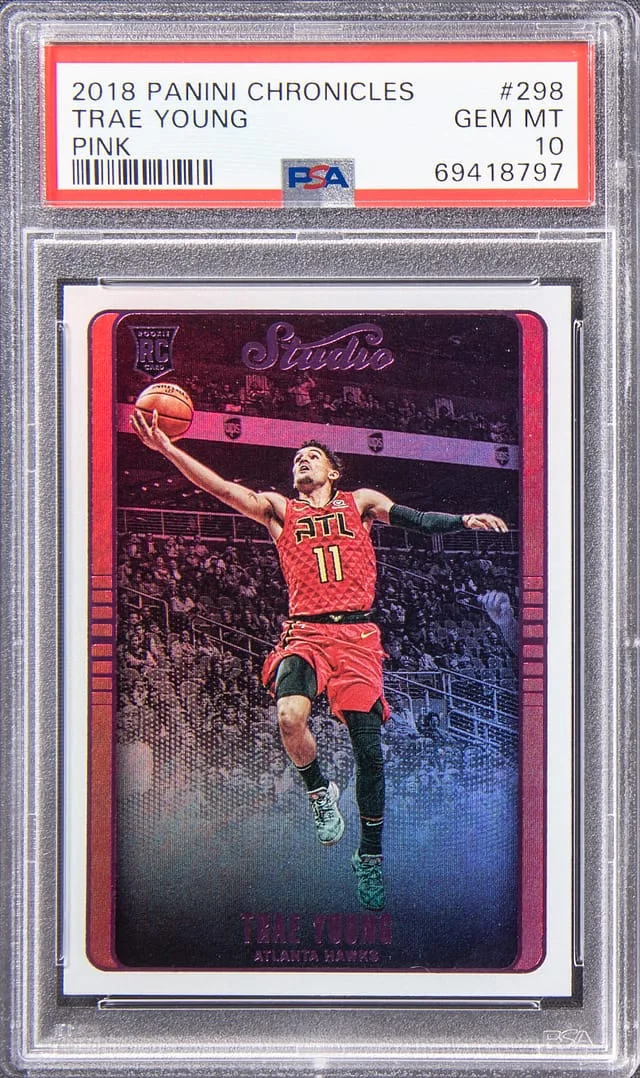 2018 Panini Chronicles Trae Young Pink #298 card image