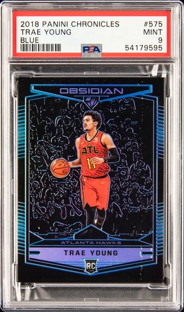 2018 Panini Chronicles Trae Young Blue #575 card image