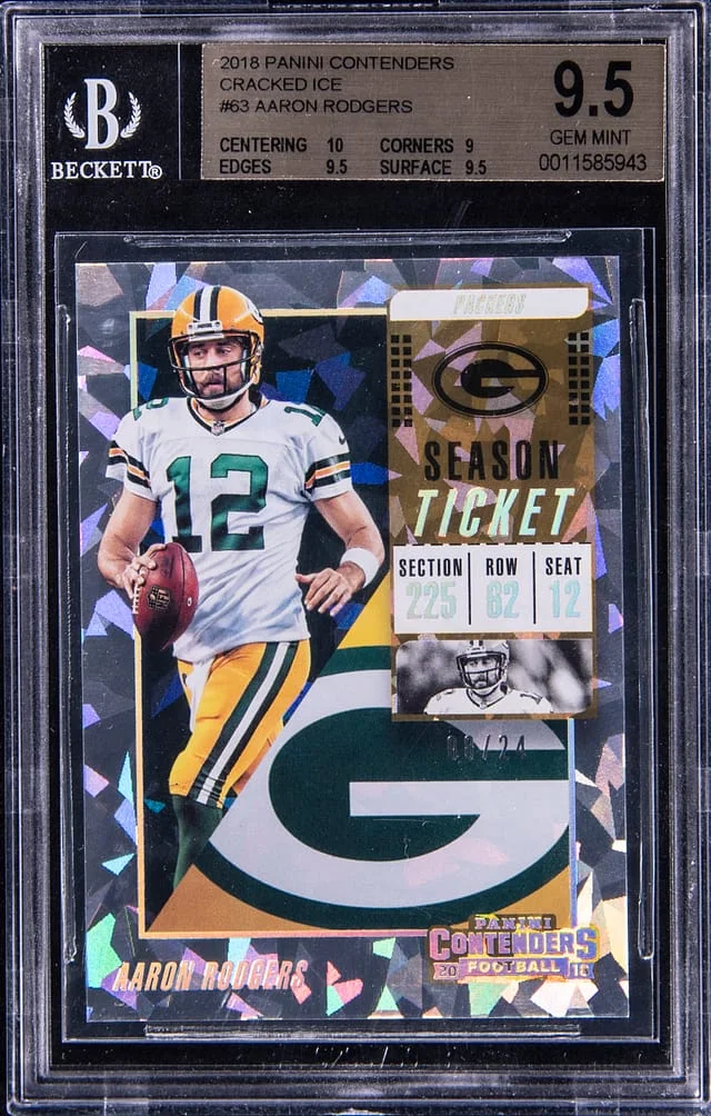 2018 Panini Contenders Aaron Rodgers Cracked Ice #63 card image