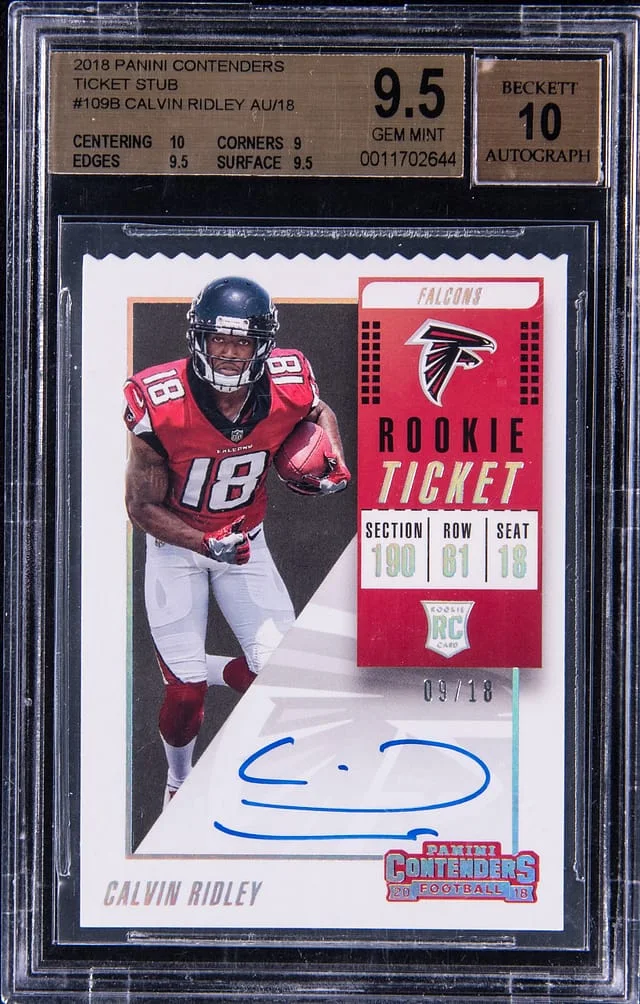 2018 Panini Contenders Calvin Ridley Ticket Stub #109 card image