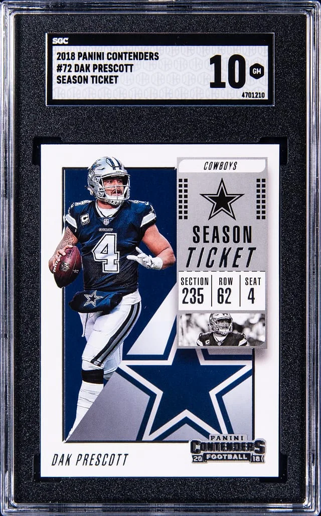 2018 Panini Contenders Dak Prescott Season Ticket #72 card image